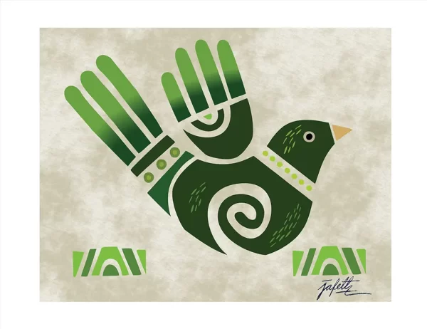 Ave ancestral verde - Impreso